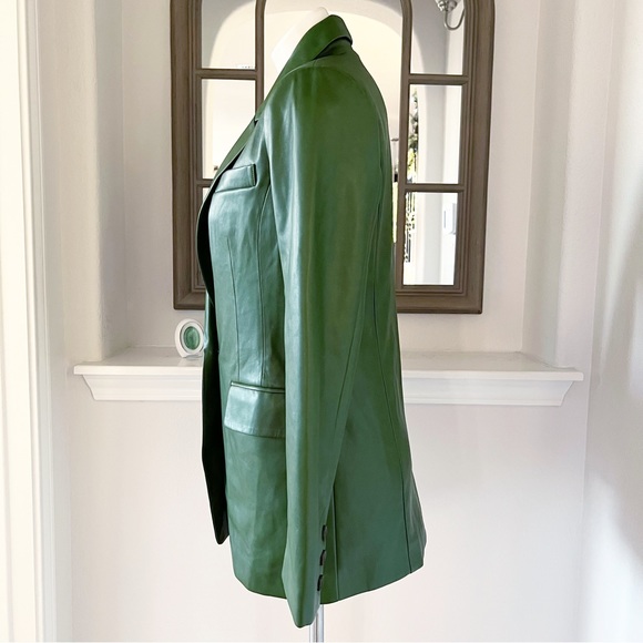 NEW Avec Les Filles Faux Leather One-Button Blazer, Green Size S, Retail $299 - Picture 4 of 13